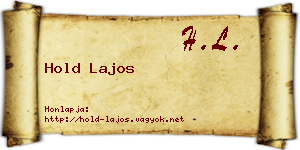 Hold Lajos névjegykártya