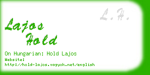 lajos hold business card